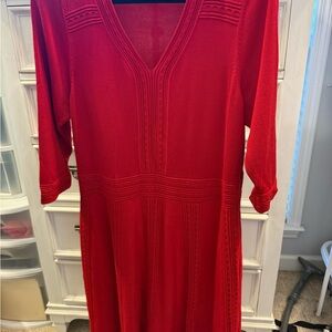 Lane Bryant Vibrant Red Long Sleeve Dress- NWOT